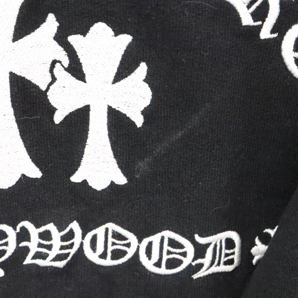 CHROME HEARTS (クロムハーツ) Y NOT Cemetery Cross Pullover Hoodie ワイノット セメタリークロス プルオーバーフーディ スウェット ブラック