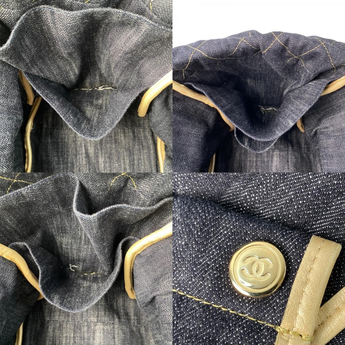 美品 シャネル CHANEL レディース スパークリング デニム トートバッグ