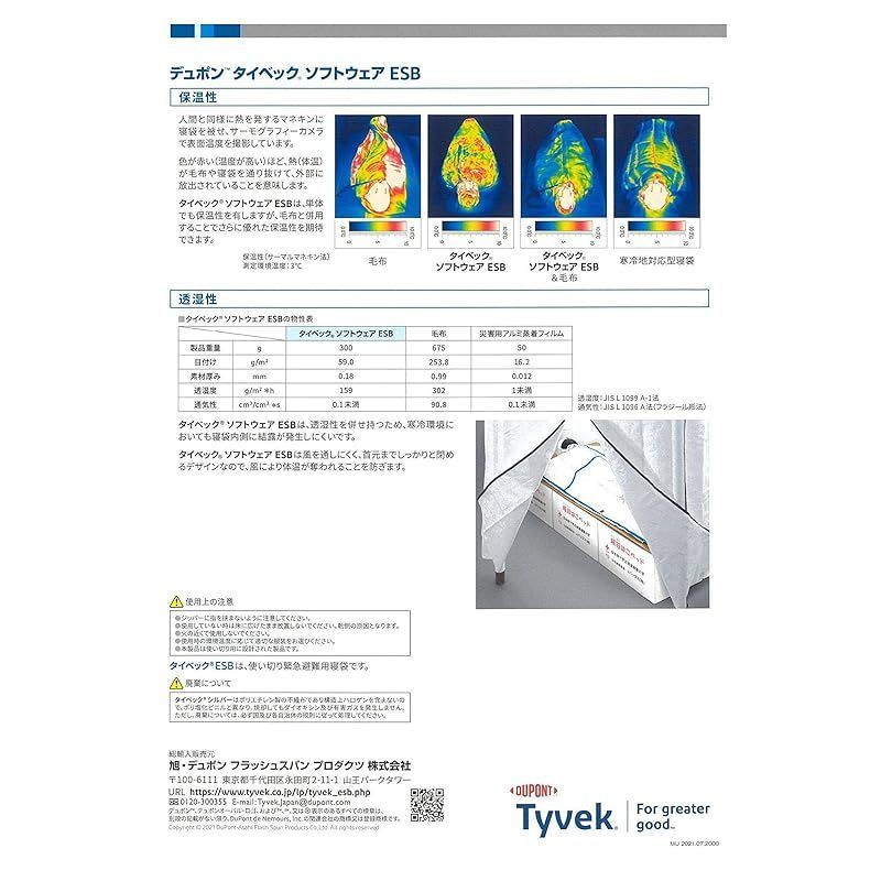 デュポン?タイベックRソフトウェア ESB 緊急避難用寝具(寝袋タイプ) ３着セット 1