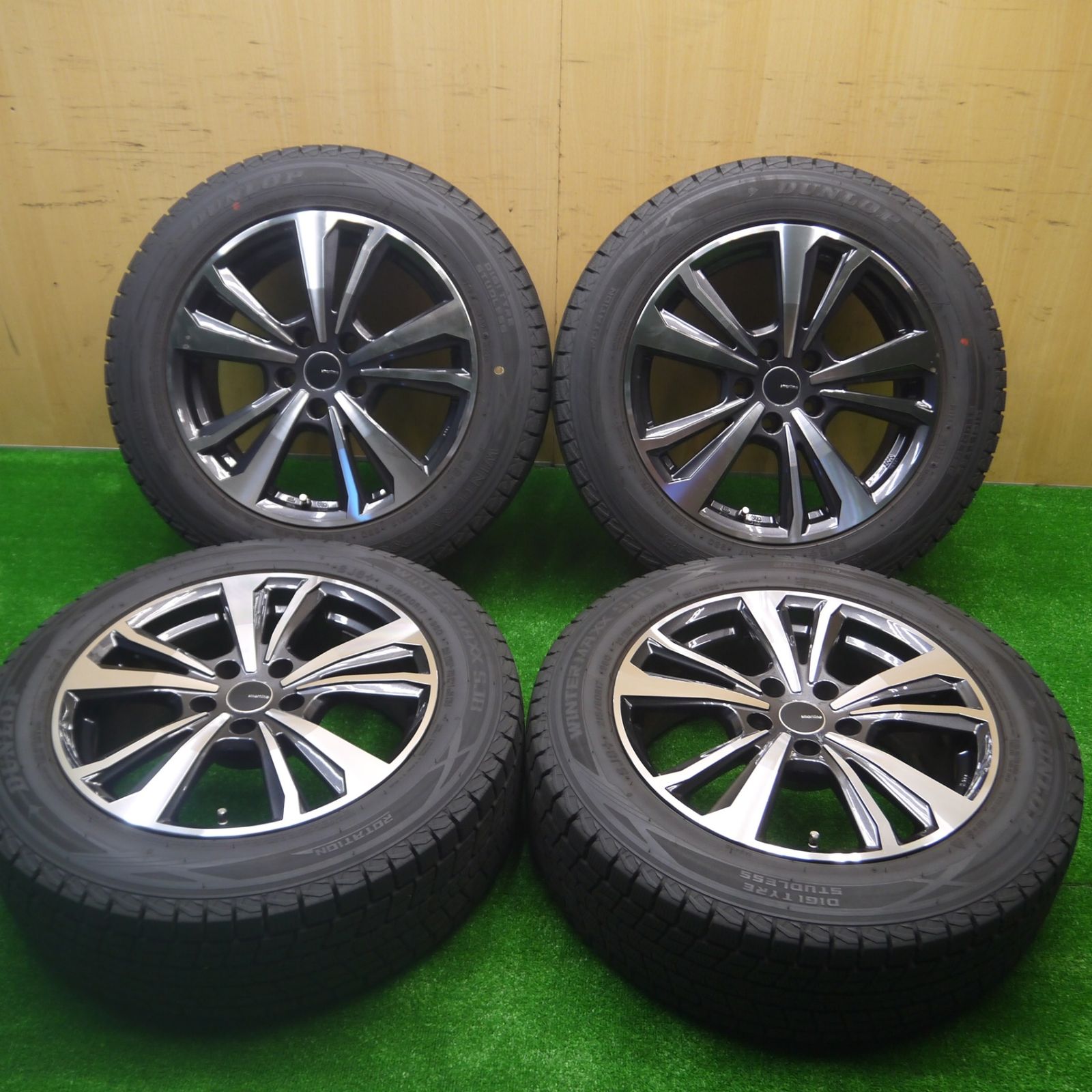 *送料無料* バリ溝！23年！キレイ！9.5分以上ルノー アルカナ 等 215/60R17 スタッドレス ダンロップ ウインターマックス SJ8 smartline スマートライン PCD114.3/5H4080505Hス
