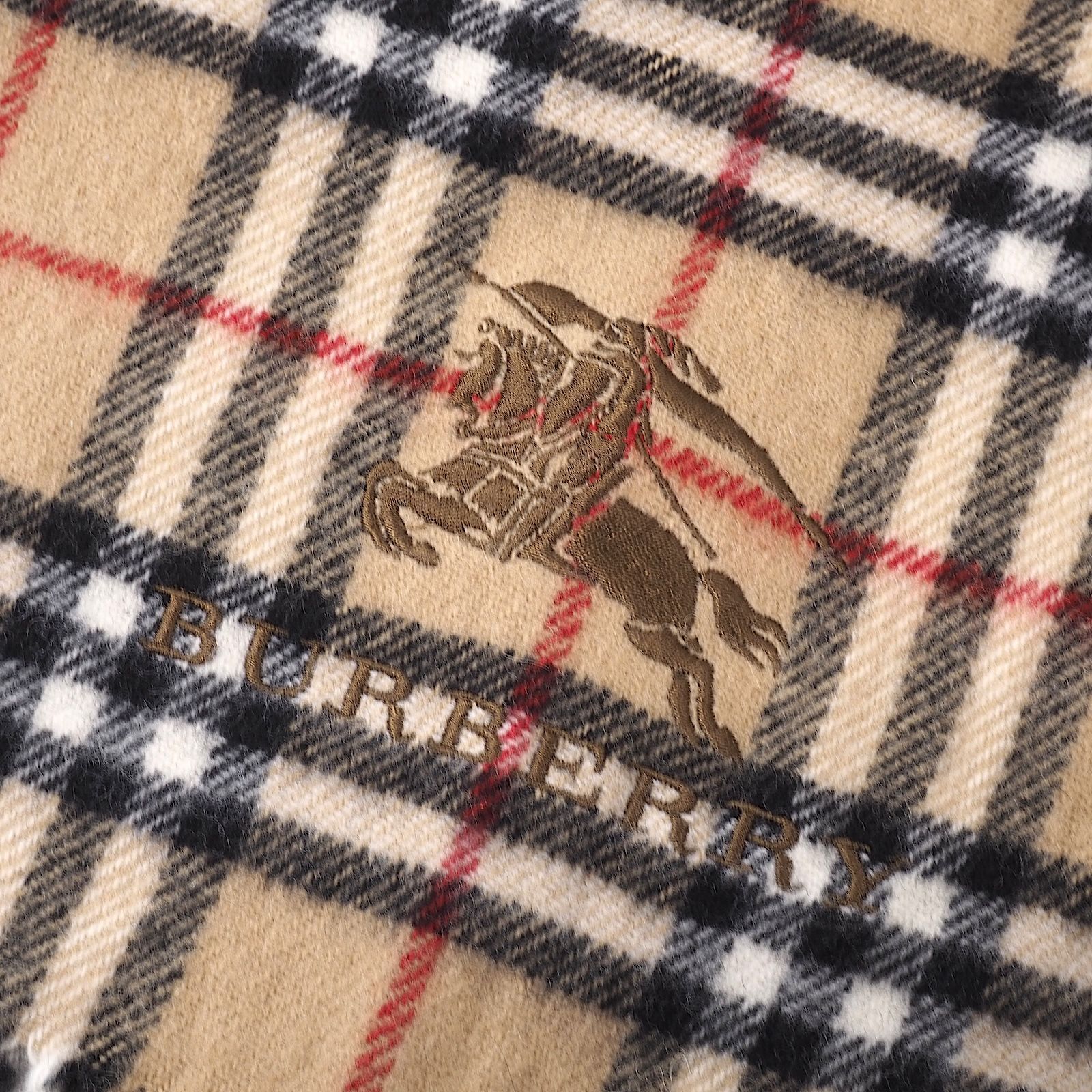 バーバリー　大判ストール　wool ◎バーバリー Burberry ウール 大判ストール ベージュ