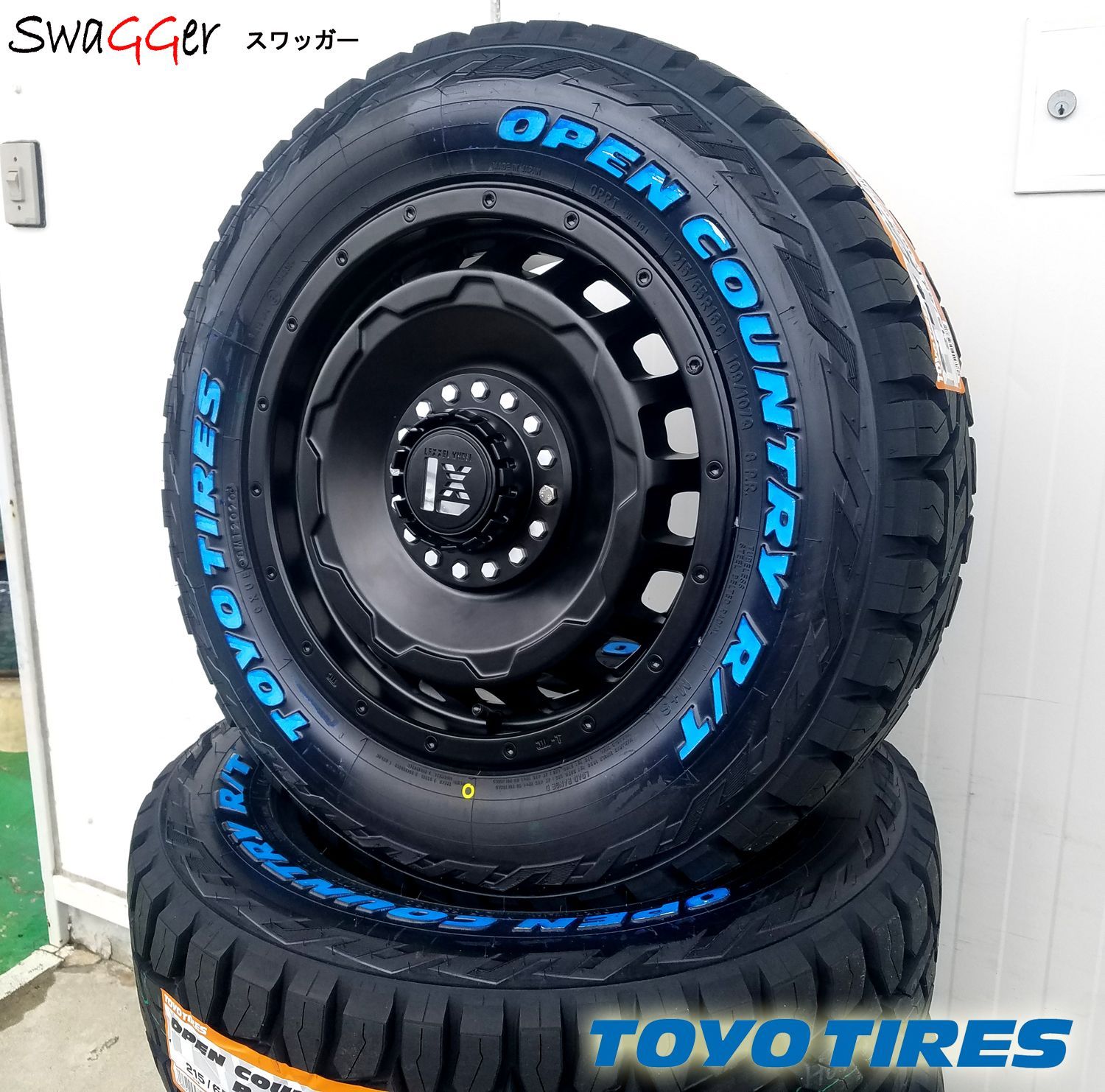 ライズ ロッキー タイヤホイールセット 16インチ SwaGGer スワッガー TOYO OPENCONTRY R/T 215/65R16  ホワイトレター タイヤホイールセット