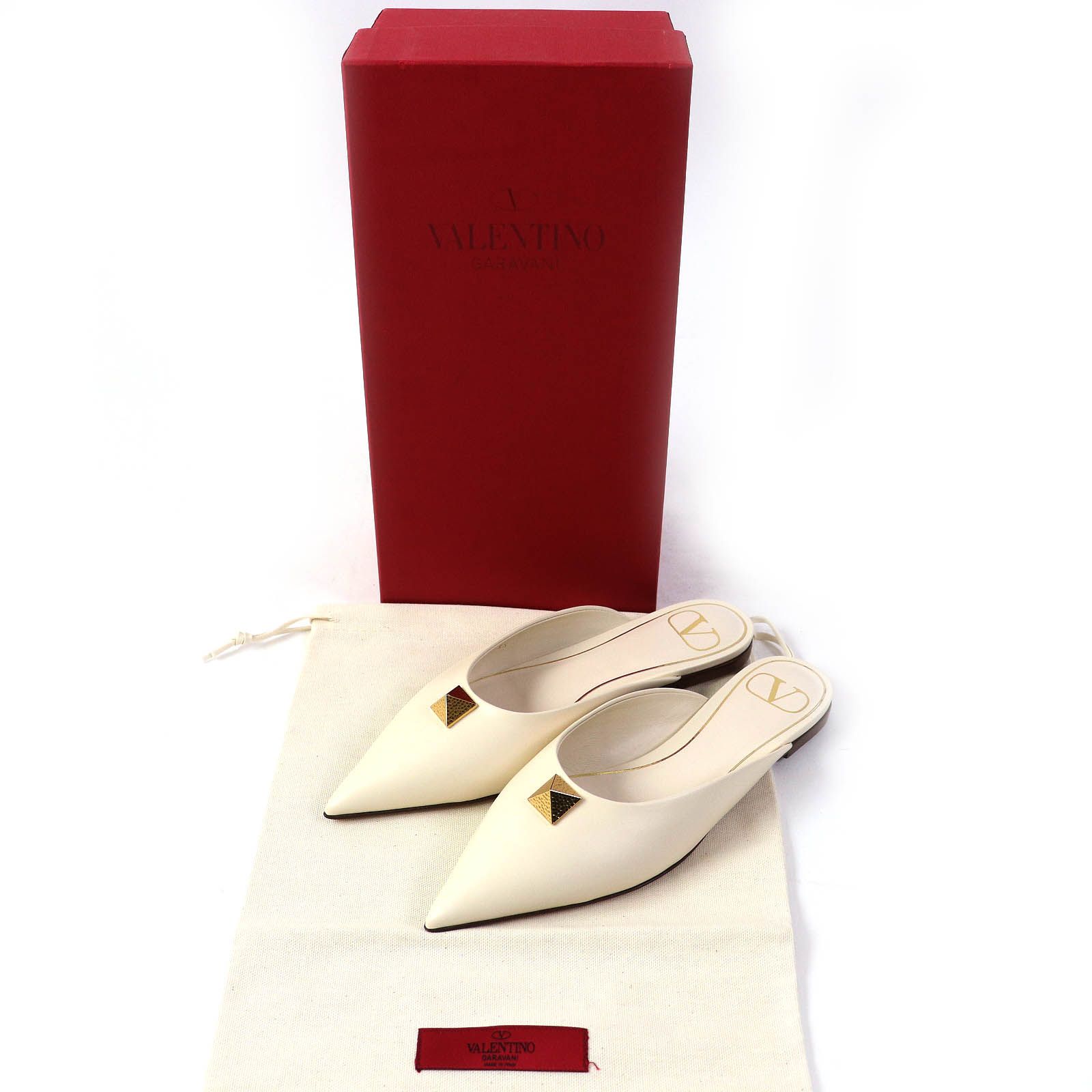 未使用品△VALENTINO ヴァレンティノ レザー ロックスタッズ ローマン 