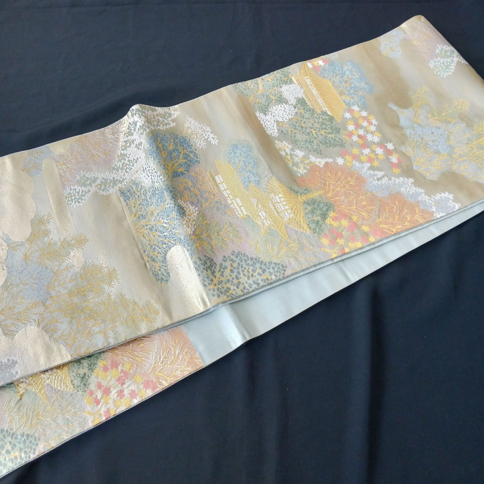 正絹 袋帯 刺繍柄 K-504 - メルカリ