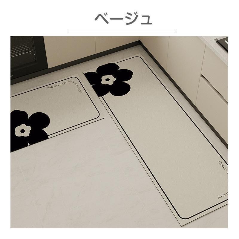 キッチンマット 45x75 45x120 45x150 45x180 珪藻土マット ソフトキッチンマット拭ける 洗える おしゃれ 台所マット キッチン用 滑り止め 吸水 速乾 抗菌 xzdsktp