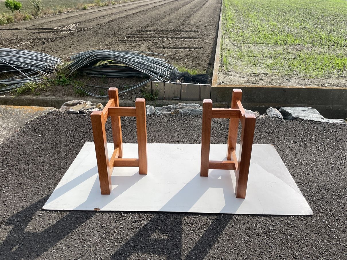 現地取引限定】一枚板 花梨 ダイニングテーブル 座卓 脚付 花林テーブル