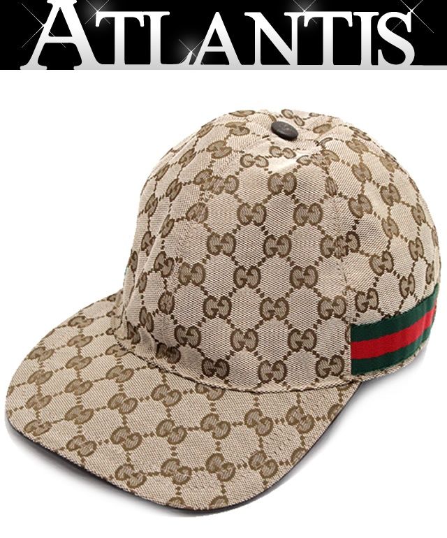 グッチ GUCCI ベースボールキャップ GG柄 シェリーライン ブラウン sizeM 【66424】