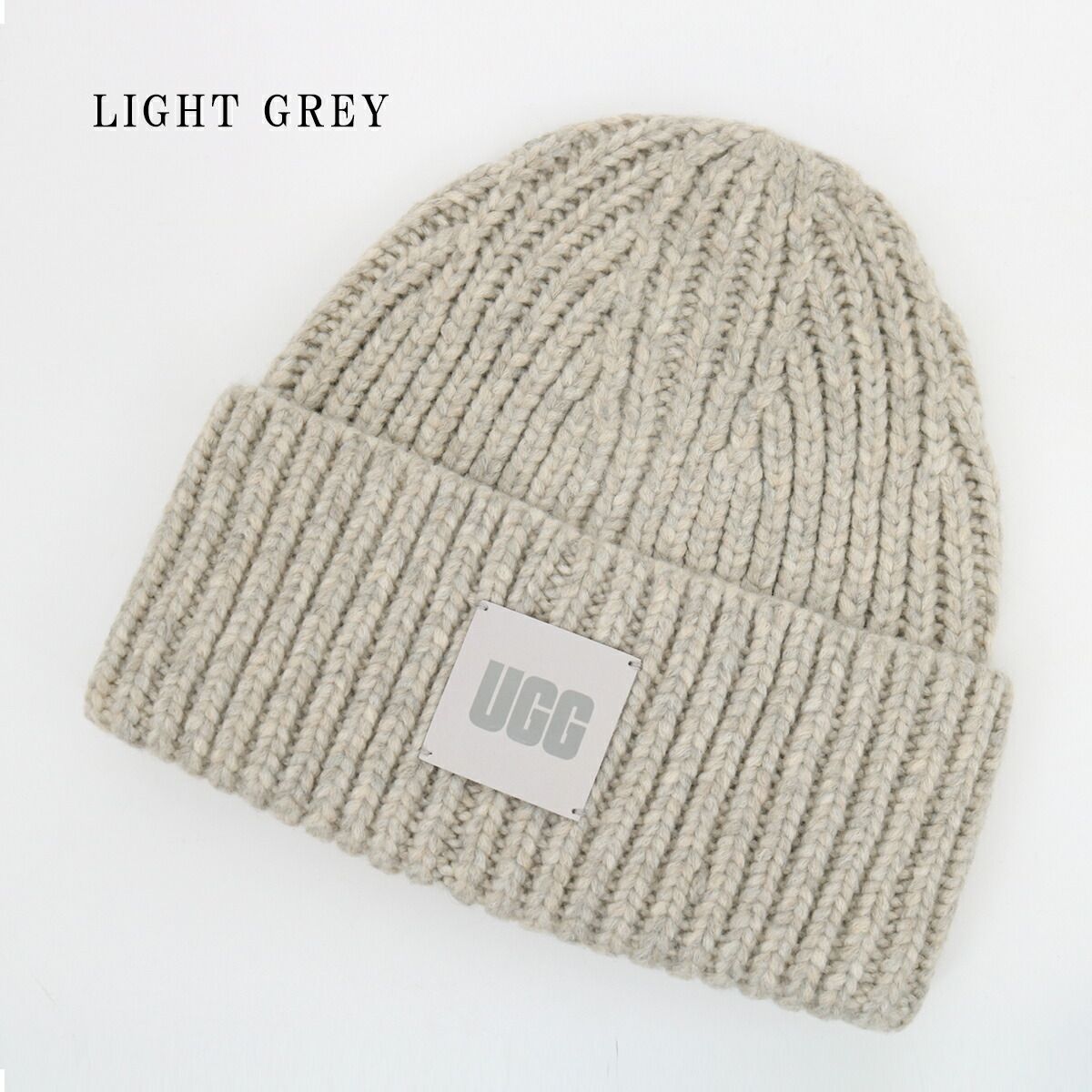 □UGG アグ 20061 U CHUNKY RIB BEANIE チャンキーリブ ビーニー ロゴ