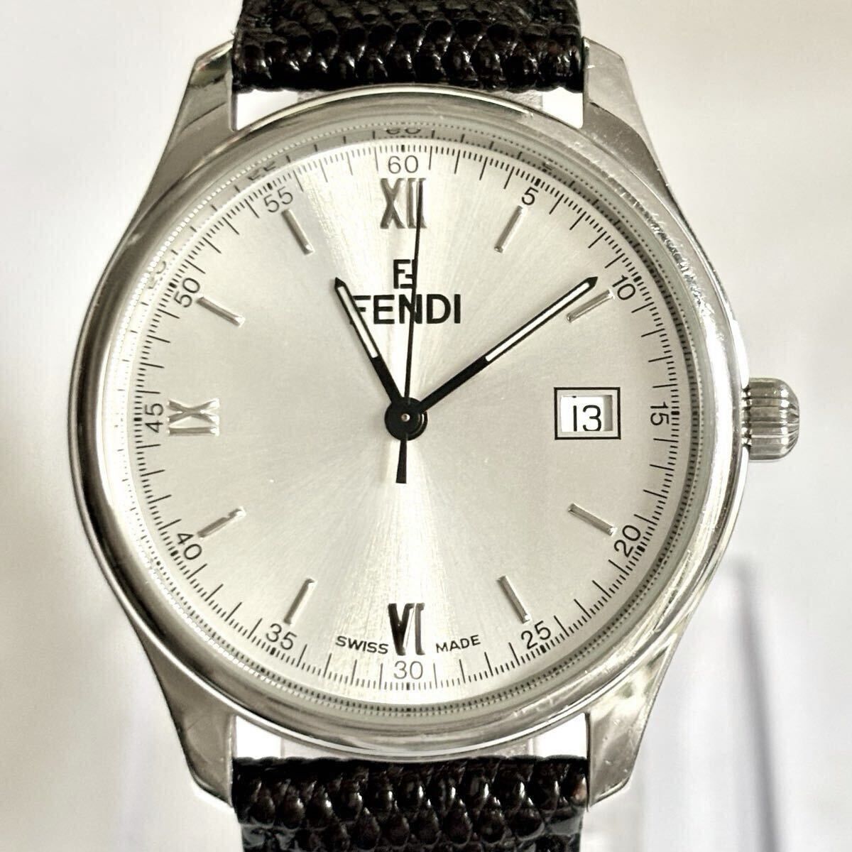 電池 FENDI フェンディ 210G メンズ 腕時計 シルバー 054-318 NICORILABO_COM