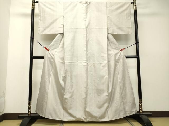 平和屋着物○本場大島紬 白大島 片輪車間道 さが美扱い 正絹 逸品