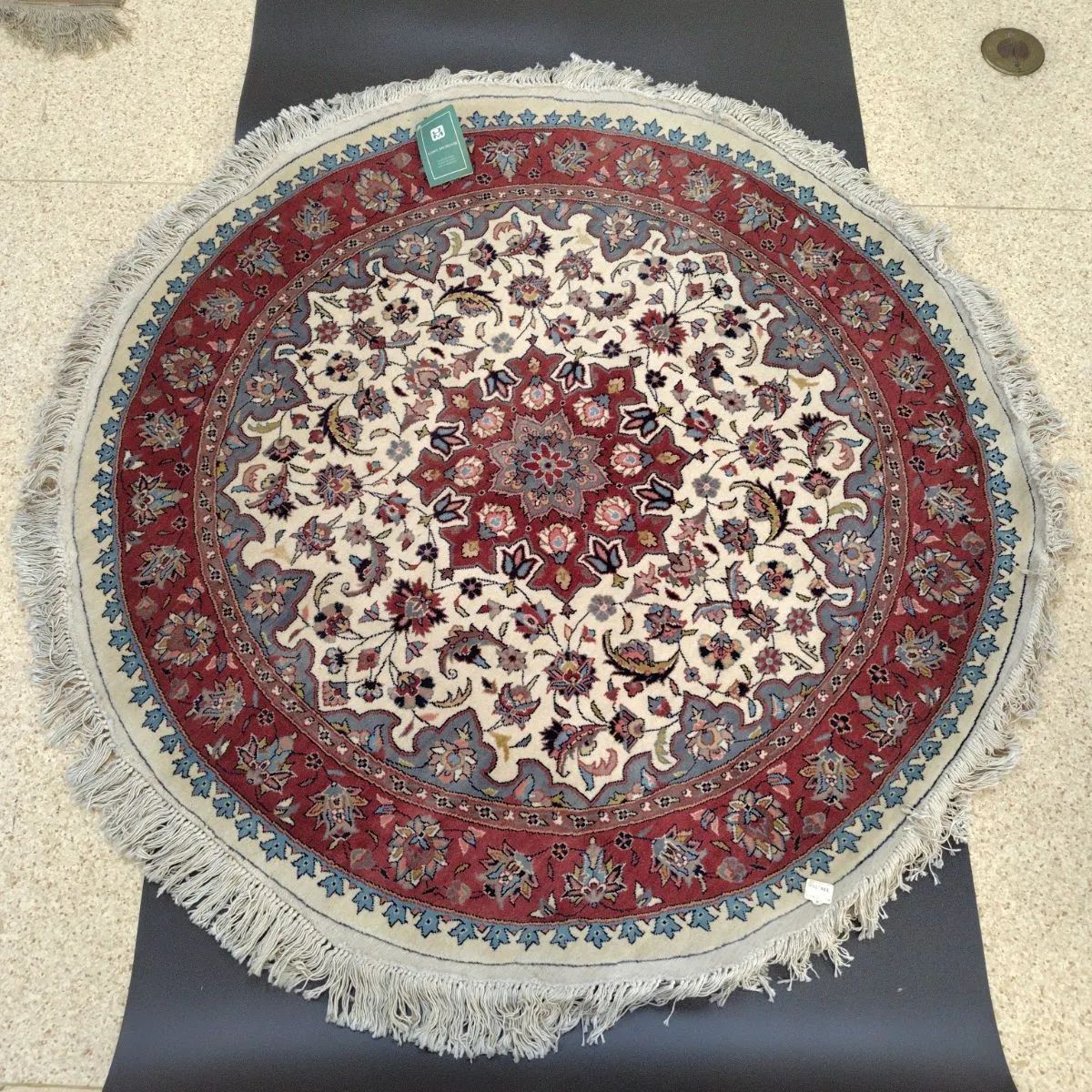 ヴィンテージウールカーペット】円形 ハンドノット パキスタン絨毯 未