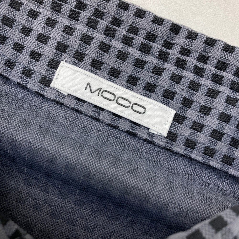 サイズ：50 MOCO モコ 21-2242810 長袖ポロシャツ チェック グレー系 [240101416664] ゴルフウェア メンズ ストスト サイズ：50 MOCO モコ 21-2242810 長袖ポロシャツ チェック