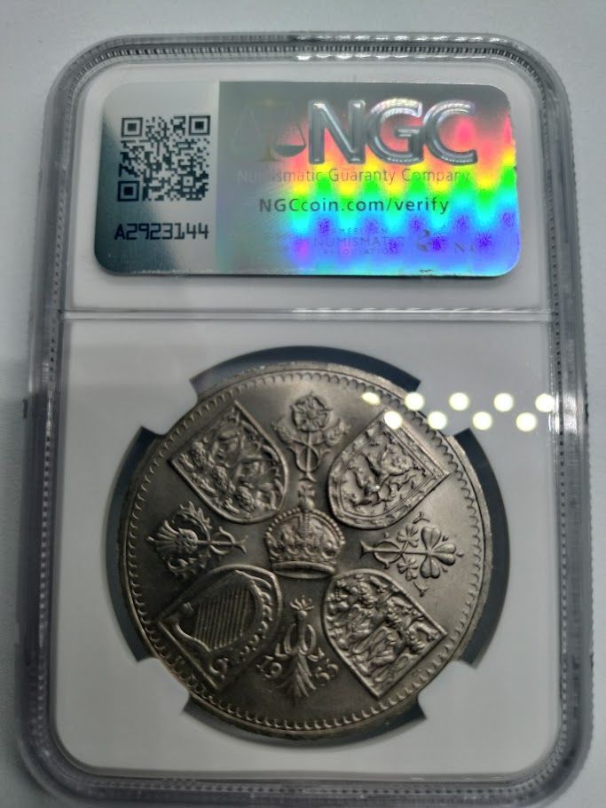 NGC MS65 1953年 英国戴冠記念 クラウン白銅貨 イギリス