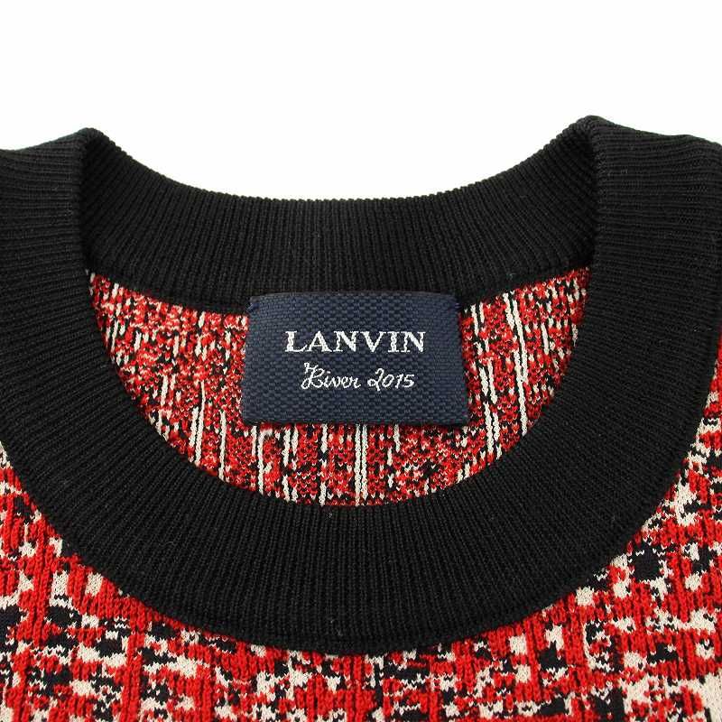 LANVIN ランバン サイズ46 ブラック/レッド アウター チェック柄
