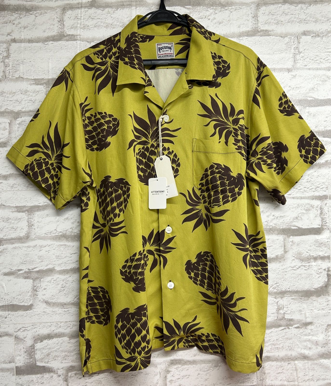 ◾️ 訳あり◾️HOUSTON ヒューストン ALOHA SHIRT アロハシャツ 半袖 パイナップル柄 Ho-41194