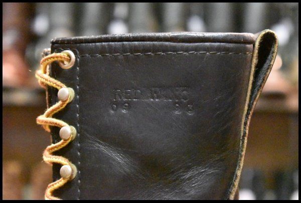 磨きのかかった 7D PT91 93年09月刻印 レッドウィング 2218 ロガー 黒 ブラッククローム スチールトゥ 編み上げ ブーツ redwing HOPESMORE FI306 開発