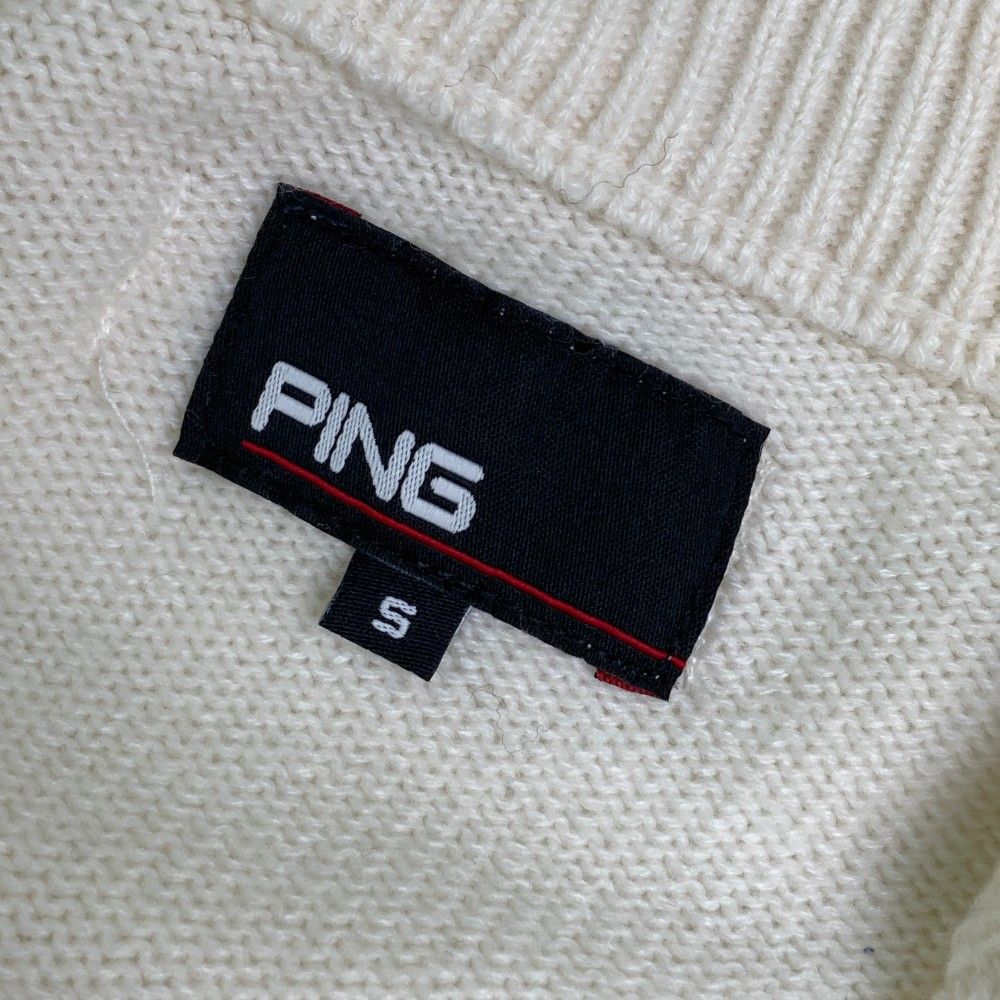 サイズ：S PING ピン  ニットジップジャケット  ホワイト系 [240101427171] ゴルフウェア レディース ストスト PING ピン ニットジップジャケット ホワイト系 サイズ：S ランク