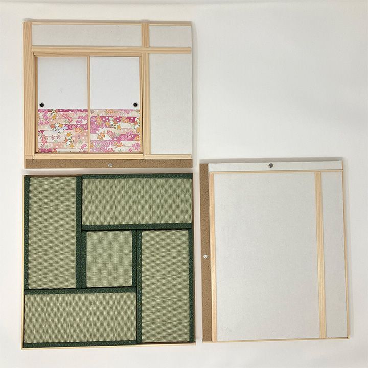 和室ドールハウス(四畳半) 花春ピンク 簡単組立 1/12サイズ 推し活
