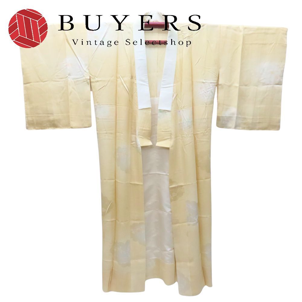 襦袢 長襦袢 正絹 ベージュ 花柄 しつけ糸あり 和装 呉服 和服 きもの レディース 女性