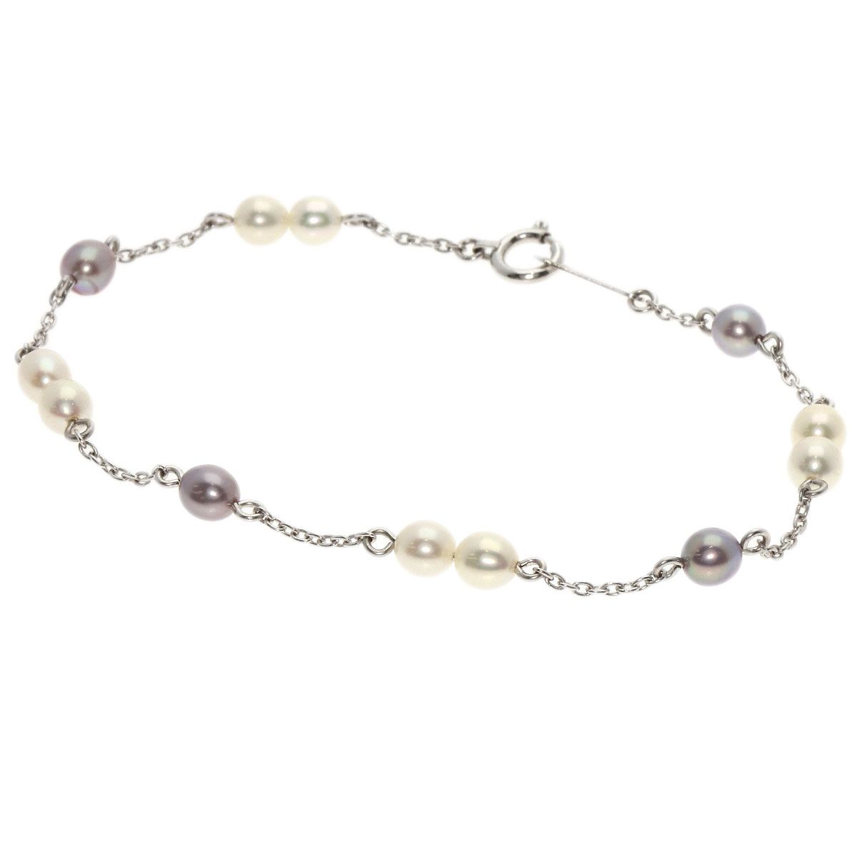 TASAKI タサキ 淡水パール ステーション 真珠 ブレスレット K18WG 