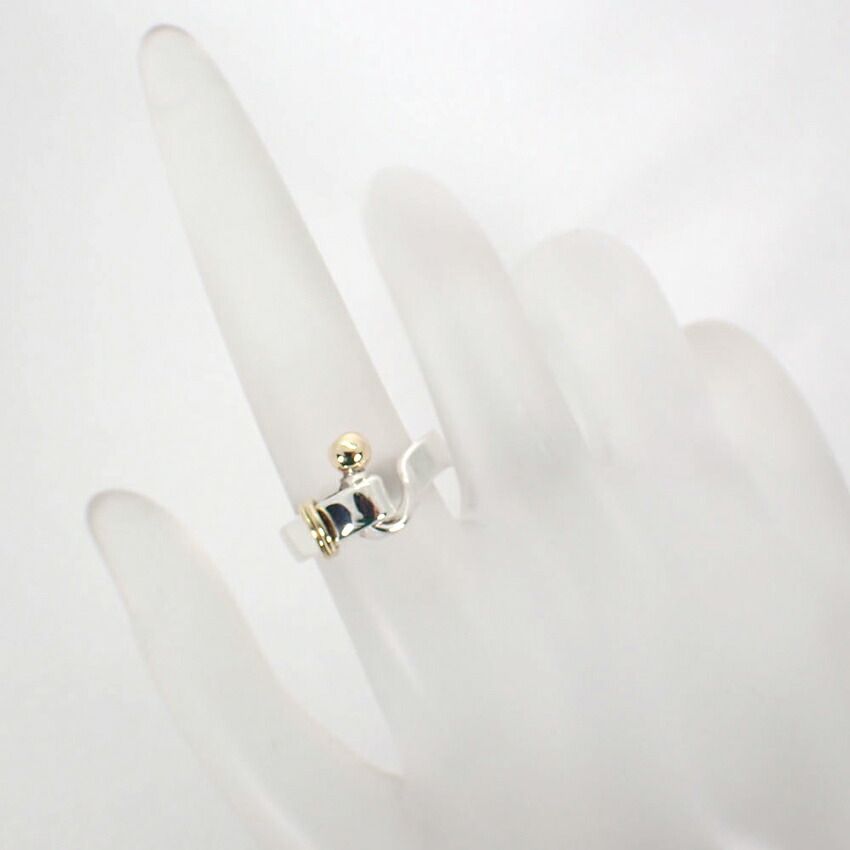 Tiffanyフック&アイリング750・925刻印あり13号 ティファニー 925/750 フック＆アイ リング /8号/j12-13 - メルカリ