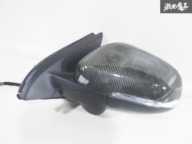 動作確認済み！！ VOLVO ボルボ 純正 DB V60 右ハンドル ドアミラー 左側 助手席 カーボン調 16 + 2ピン カメラ ウインカー付 即納 棚27M