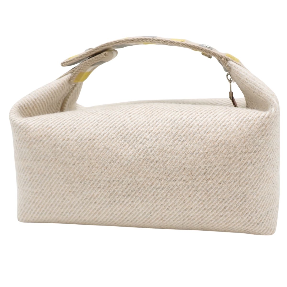 HERMES エルメス ブリッド ア ブラックPM ベージュ イエロー黄 グレー ウール コットン パラジウム金具 シルバー金具 ポーチ ハンドバッグ ミニバッグ 小物入れ レディース 40802163100 アラモード