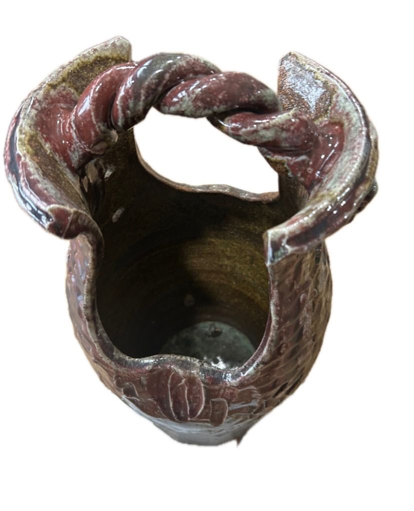 持ち手付き 陶器 壺 傘立て オブジェ インテリア 傘立て