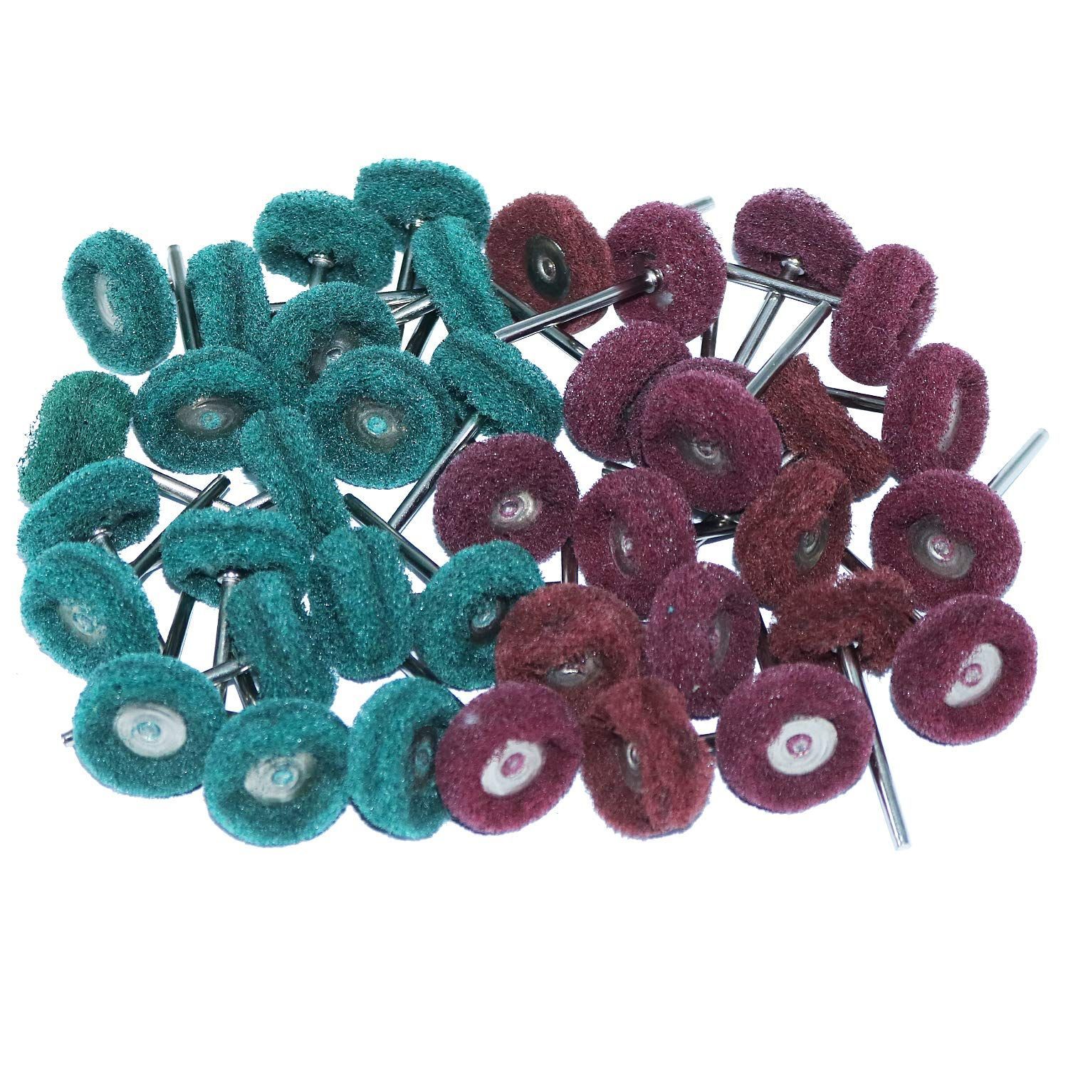 ドリル 電動 剤 研磨 ルーター セット 混合色2種 ビット ホイール 入り 各20本40本セット 繊維バフ バフ 2.35 mm リューター JINTONG