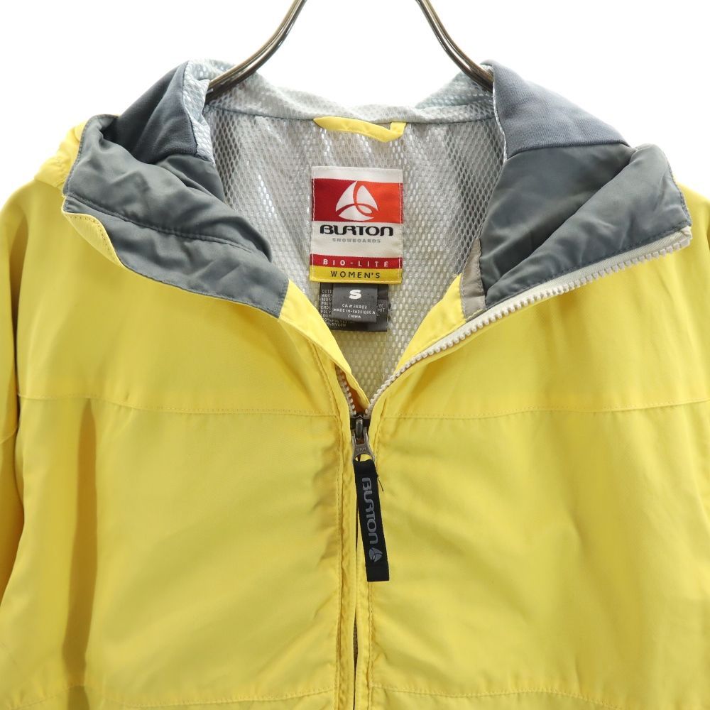 BURTON - バートン スノーボード ウェア S イエロー BURTON ナイロン ジャケット フード 裏メッシュ レディース バートン スノーボード ウェア S イエロー BURTON ナイロン