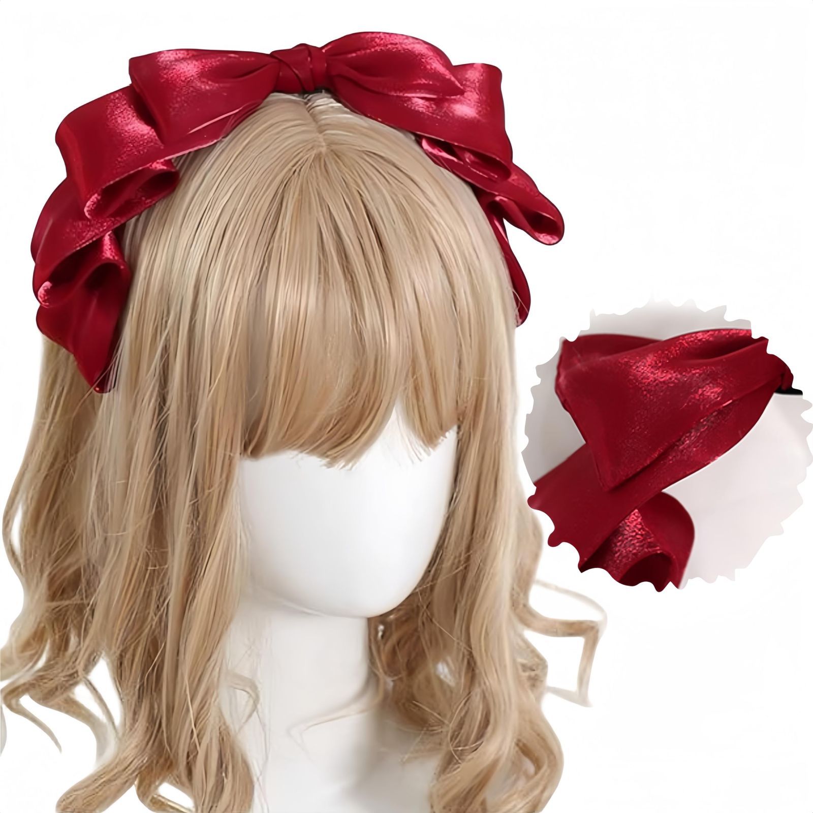 当時物♡姫ちゃんのリボン♡カチューシャとネックレスのセット　平成レトロ 新入荷☆カチューシャ ヘッドドレス 姫 レース リボン メイド
