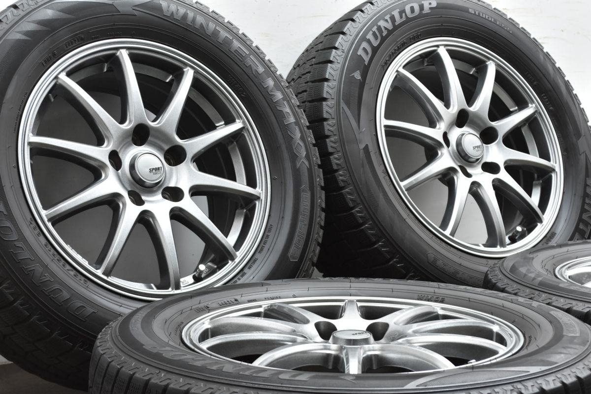 ホイール SPORT ABELIA 16in 6.5J 38 PCD114.3 ウィンターマックスWM02 215 65R16 アルファード エクストレイル エルグランド