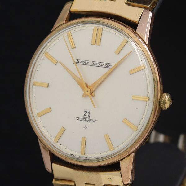 稼動 セイコー スカイライナー JI5006 手巻き 21石 シルバー文字盤