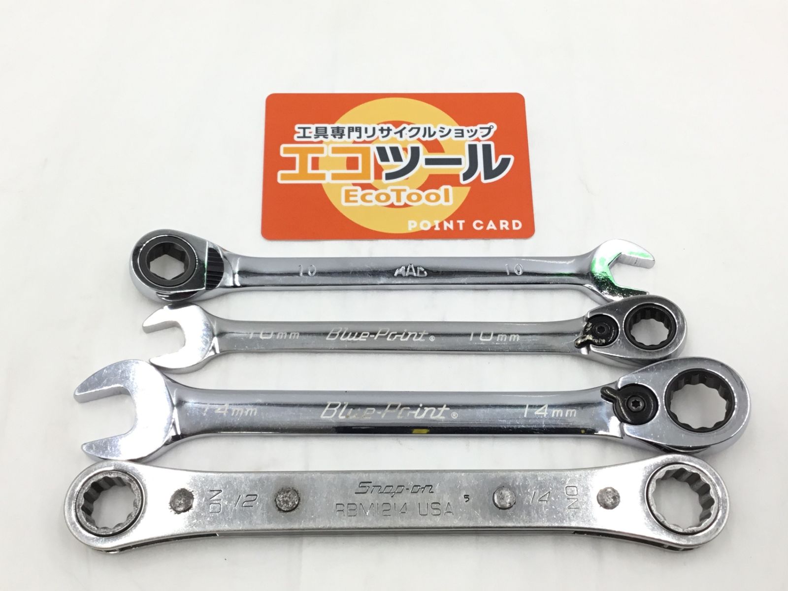 品 ○Snap-on MACTOOLS コンビネーションラチェットレンチ 板ラチェットレンチ 4本セット IT5U69YUGV8T エコツール半田店 M02