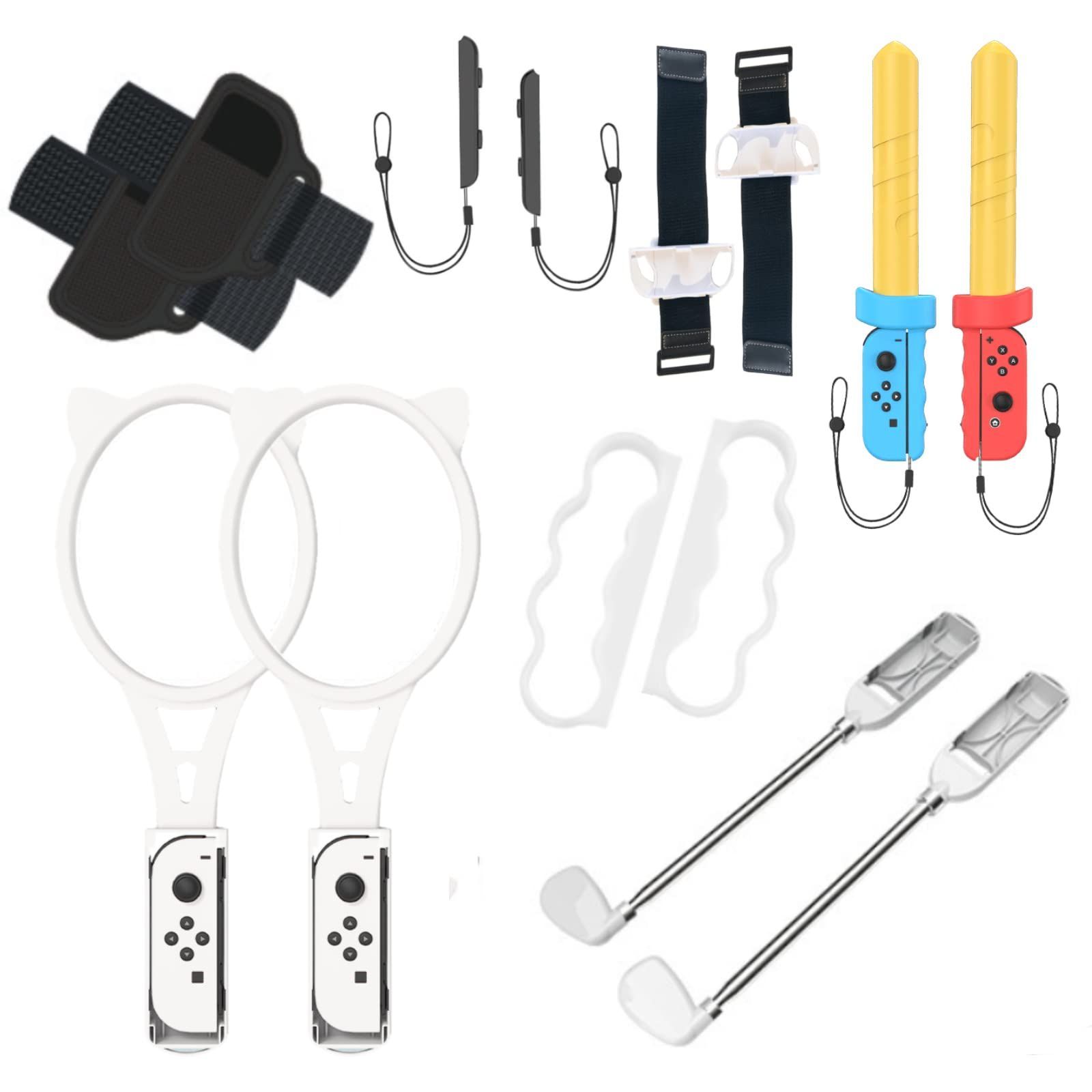 【人気商品】in1 ホームエンタテインメント14 ラケット セット テニス ゴルフ ボクシング グリップ用 ジョイコン OLED Switch/Switch 没入感体験 対戦実装 グリップ 体感スポーツ対応 スイッチスポ