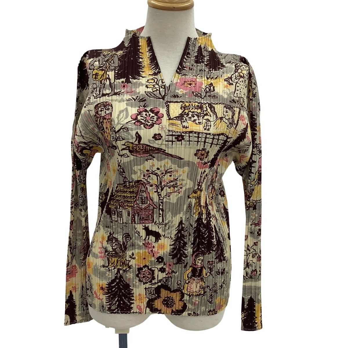 ISSEY MIYAKE イッセイミヤケ PLEATS PLEASE カットソー SIZE 3 赤ずきん 激 PP93-JK936 ブラウン