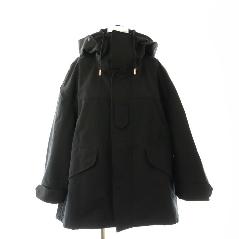 ザ リラクス THE RERACS ルーズショートモッズコート LOOSE SHORT MODS COAT フード付き アウター 36 S 黒  ブラック /YQ ■OS