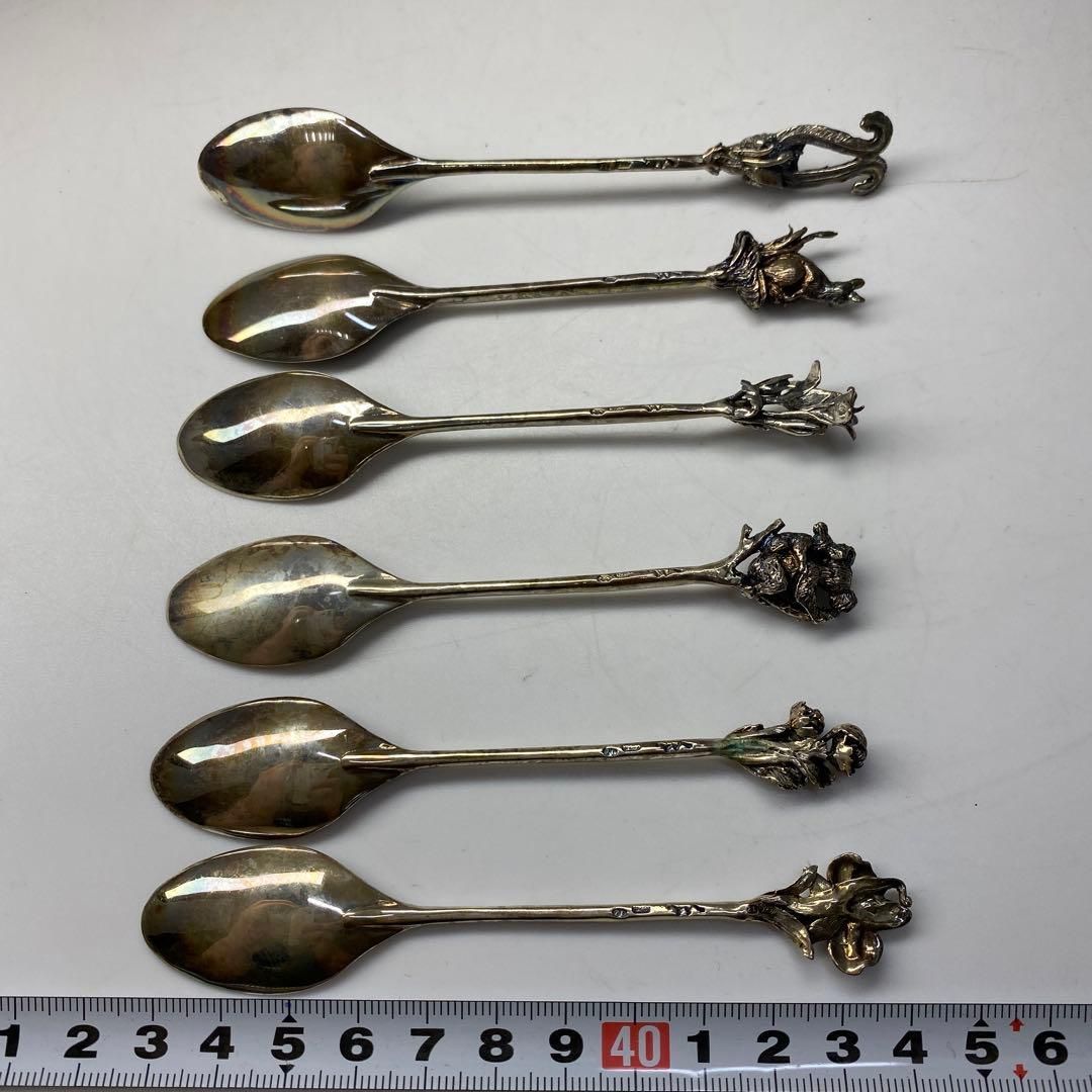 銀製スプーン6点1組側部に刻印925