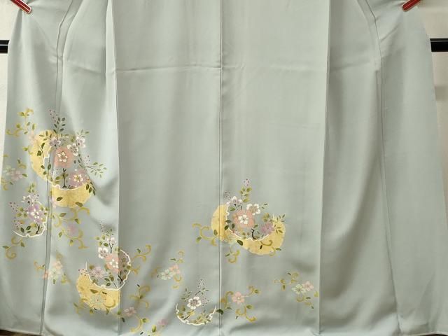 平和屋着物●訪問着　片輪車花唐草文　金銀彩　正絹　逸品　CAAX4614ut 平和屋着物○訪問着 片輪車花唐草文 金銀彩 正絹 逸品