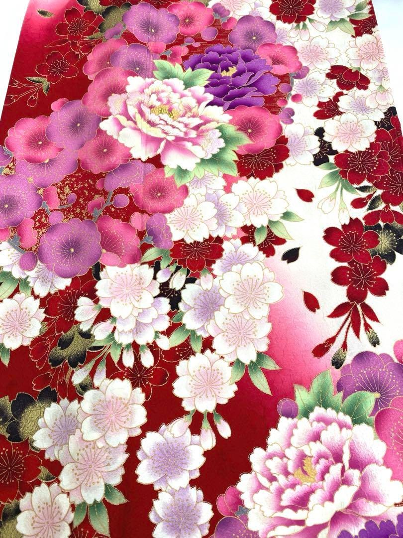 振袖 豪華 金彩 紋意匠 ラメ刺繍 牡丹 桜 梅 身丈168cm - メルカリ