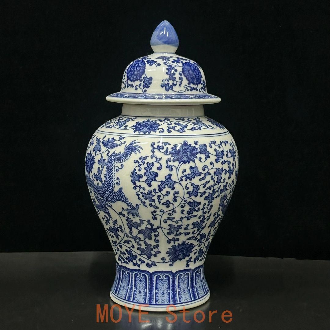 康熙藍地パステル人物将軍缶  景徳鎮 陶磁器 装飾品 現代工芸品 美術品 置物 康熙藍地パステル人物将軍缶 景徳鎮 陶磁器 装飾品 現代工芸品