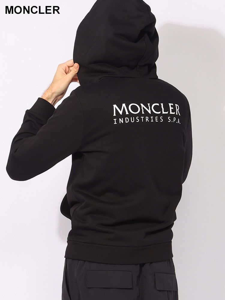 MONCLER (モンクレール) バックロゴプリント フルジップ パーカー MC8G00010809KR メンズ (ブラック)