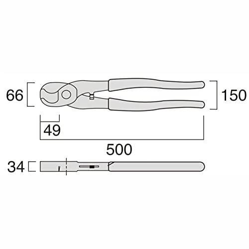 500mm フジ矢(Fujiya) アルミケーブルカッター (軽量アルミハンドル