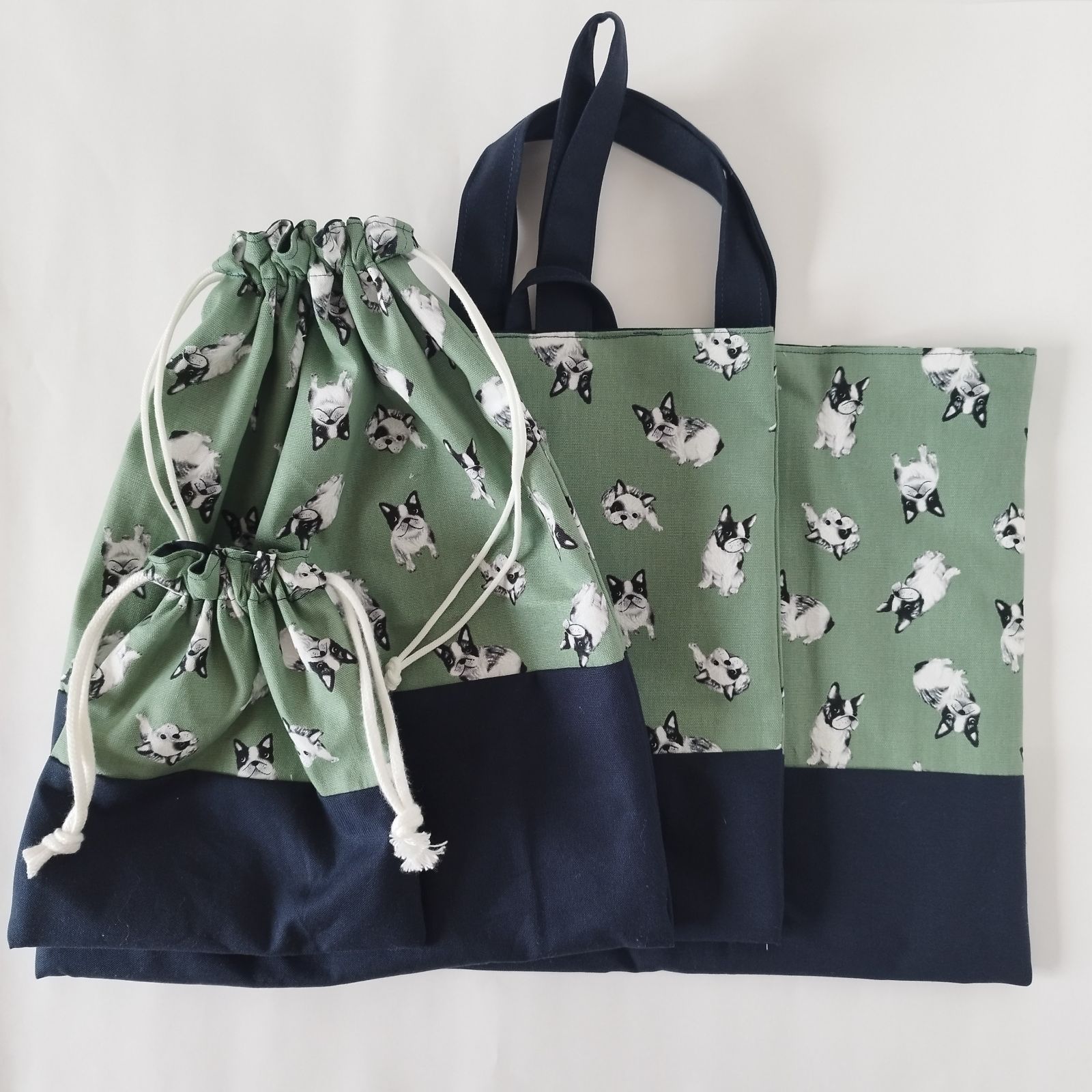 【Sale】入園入学セット*フレンチブル　レッスンバック　シューズバック　コップ袋