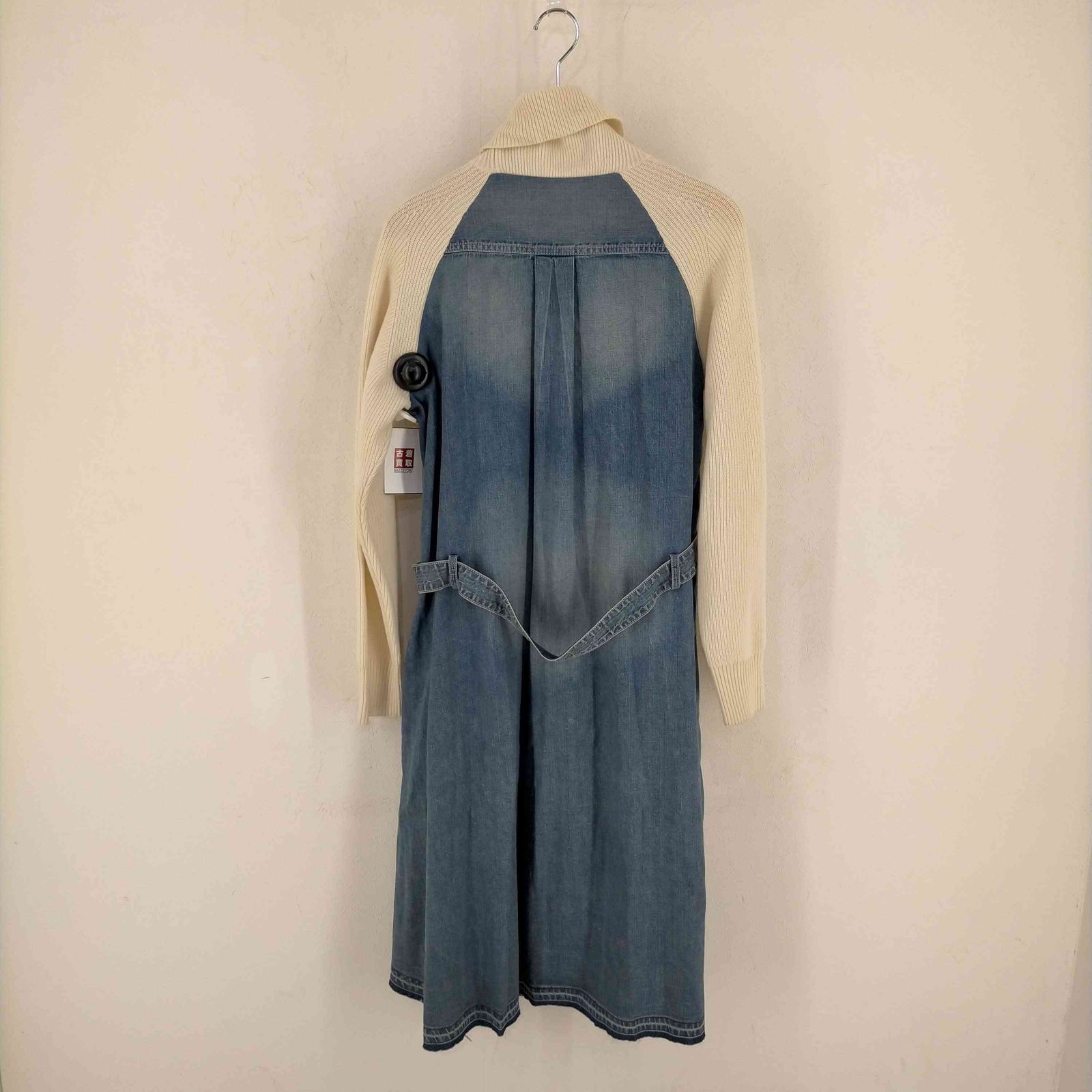 sacai タートルネックニット ドッキング デニム長袖ワンピース サカイ Sacai タートルネックニットドッキングデニムワンピース