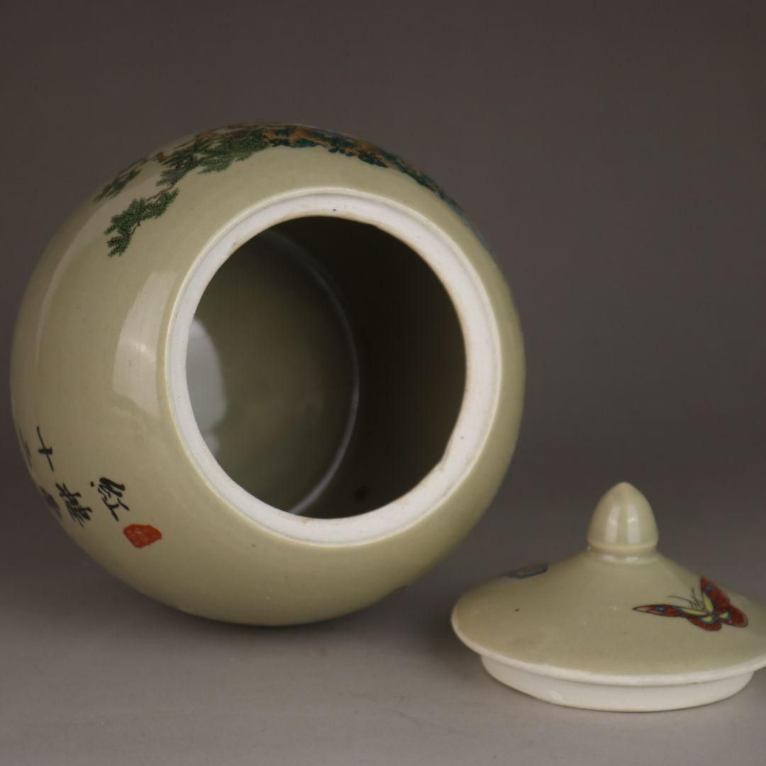 雍正琺瑯彩粉胎纏枝蓮蓋缶茶缶 茶道具  香道具 現代工芸品 美術品 置物 景徳鎮 万寿無疆 蓋缶 茶筒 茶道具 装飾品 現代工芸品美術品
