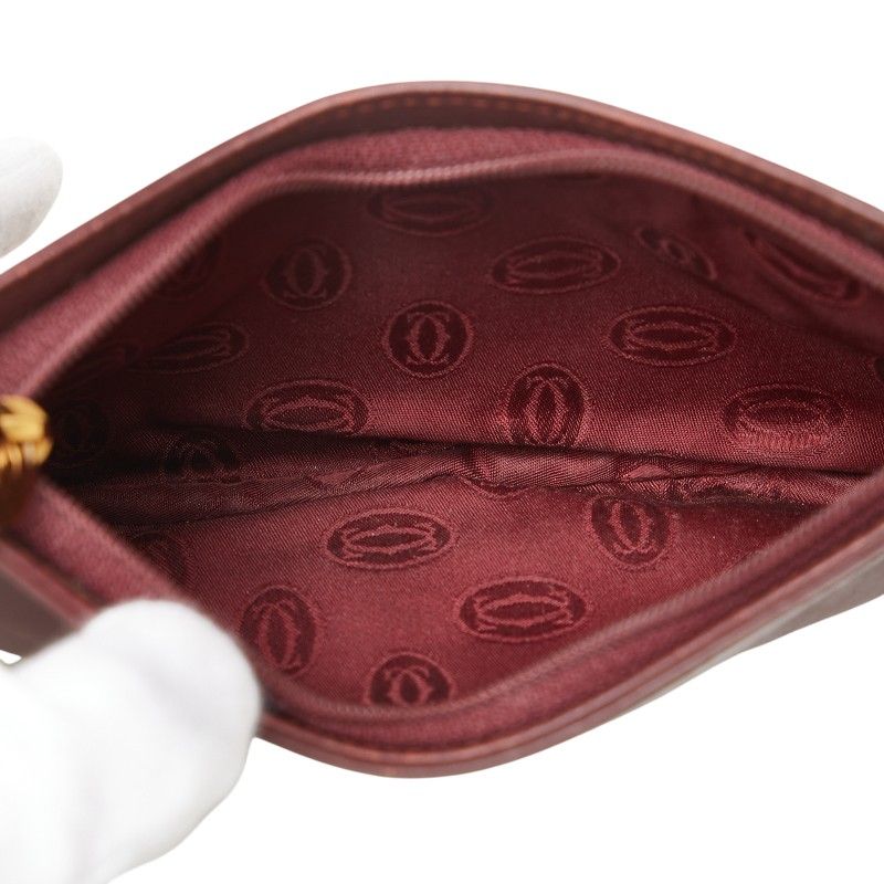 ☆【期間限定価格！ボルドーレッド Cartier ポーチ美品】 Cartier カルティエ ポーチ コスメポーチ ワインレッド ボルドー