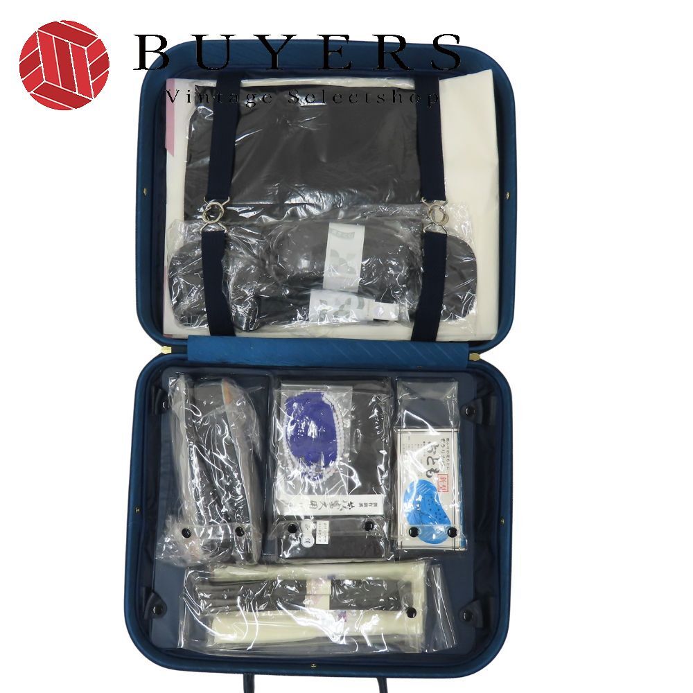 中古】未使用 和装小物 喪服用小物一式 正絹 レーヨン ブラック