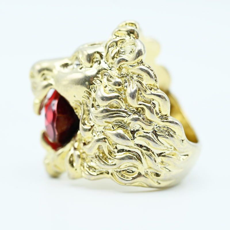 M05-k123 GUCCI グッチ ライオンヘッド カラーストーン/ラインストーン  