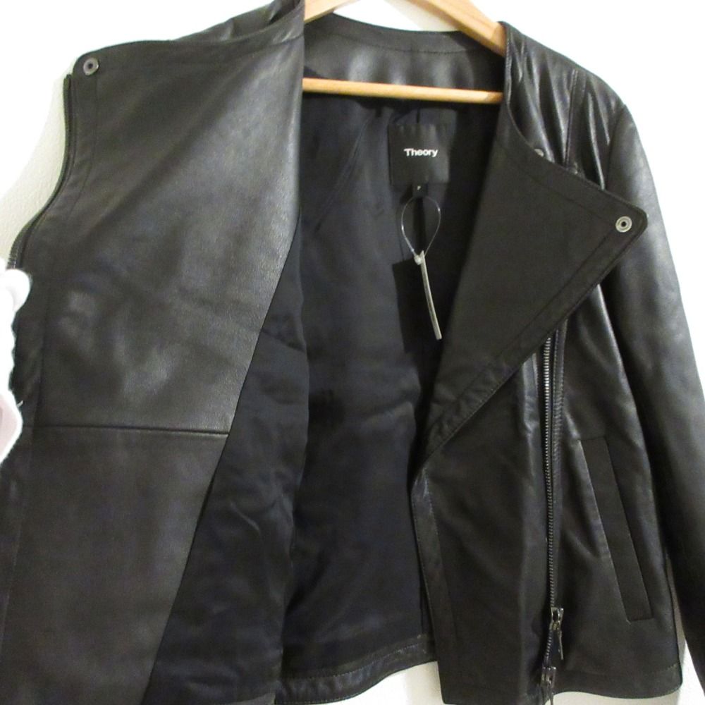 Theory - セオリー PERFECT LEAT JOEAN J ラムスキン ジャケット 美品 Theory セオリー PERFECT LEATHER JOEAN J ラムレザー ノー